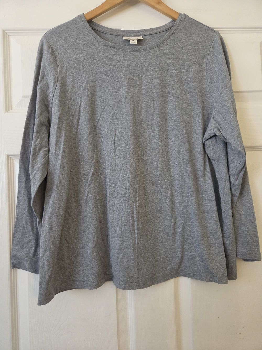 Style & Co. Heather Gray Long-Sleeve Crewneck Top
